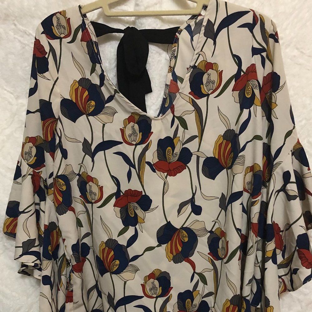 Green Envelope- Tan Shirt With Bell Sleeve